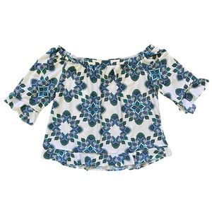 Jude Connally Demi Top Off the Shoulder Size XL Ruffle Flutter Sleeve Stretch